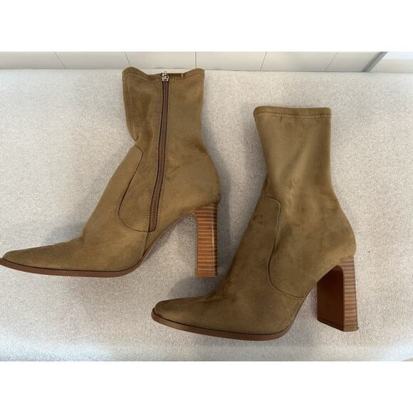 Zara Brown/Tan Leather Zippered Ankle Boots with 3.5" Heel in Size 6.5 US & 37 - Picture 10 of 11